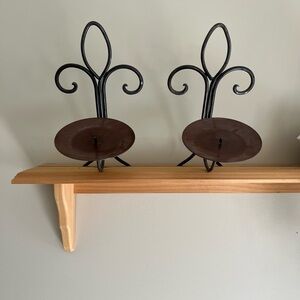Elegant Black and Brown Wall Candle Holders